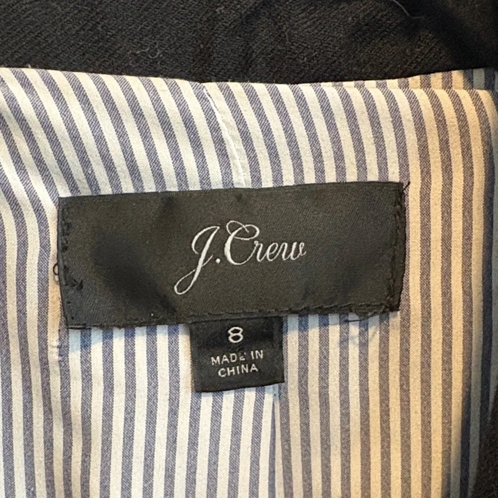 J. Crew Black Wool Blazer with Striped Interior - Picture 2 of 4